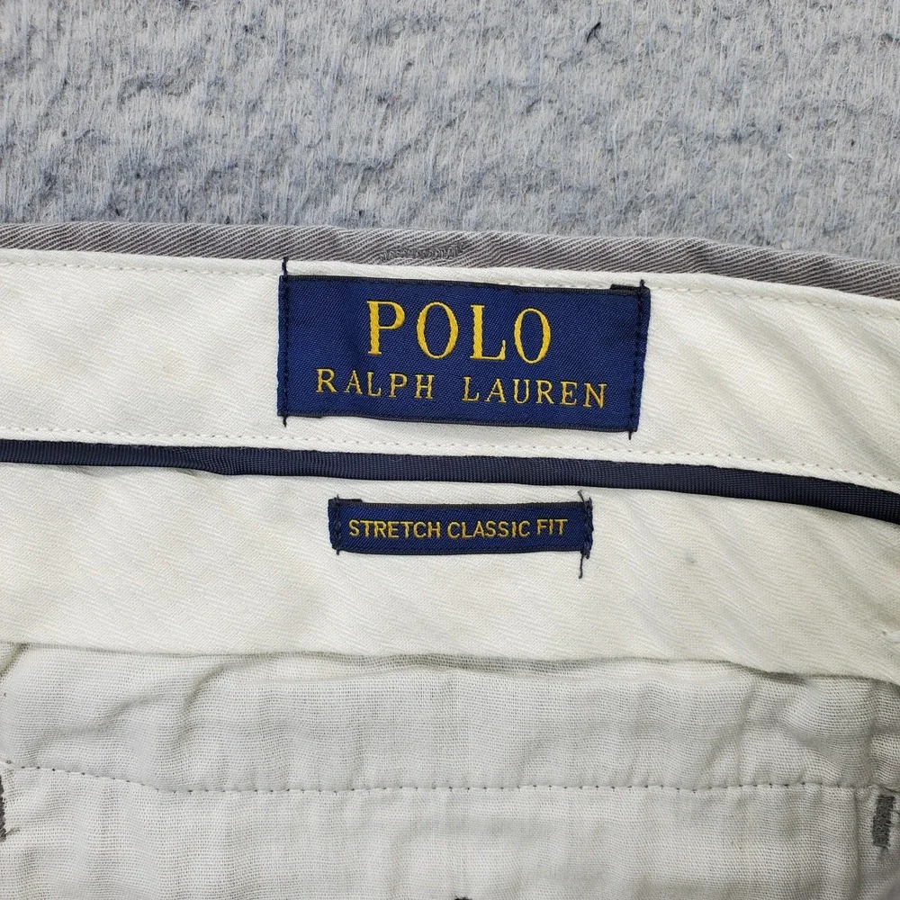 Polo Ralph Lauren Chino Pants Mens 40/30 Gray Stretch Classic Fit Straight Leg